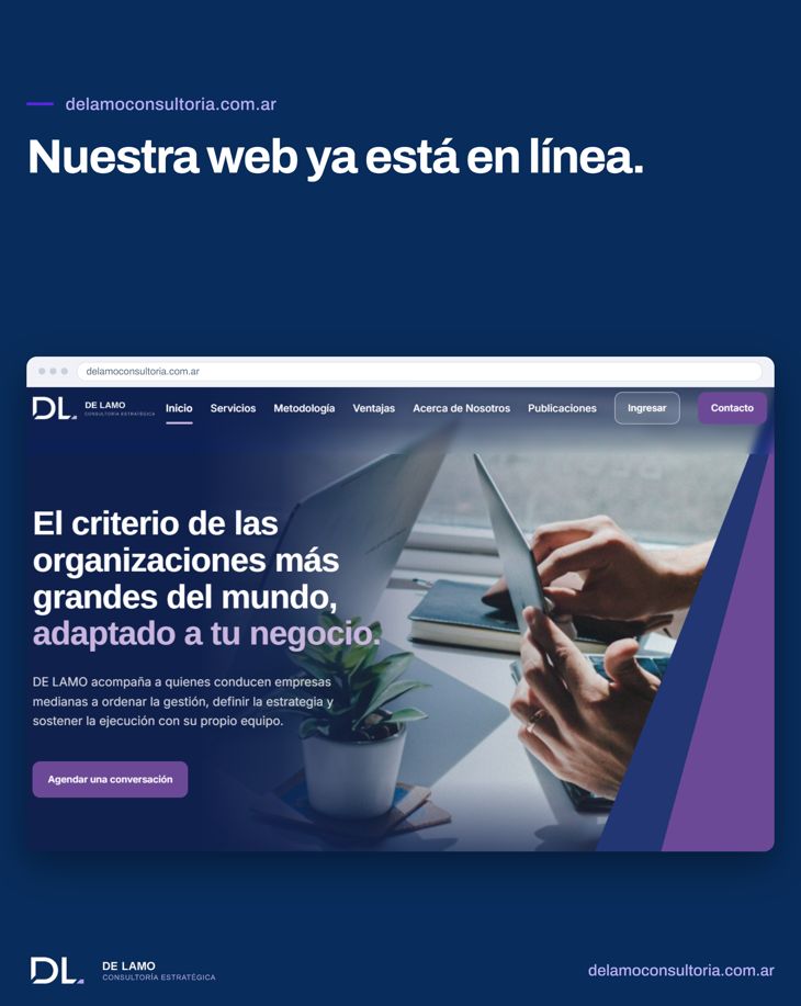 Ya está online la página web de DE LAMO | Consultoría Estratégica...